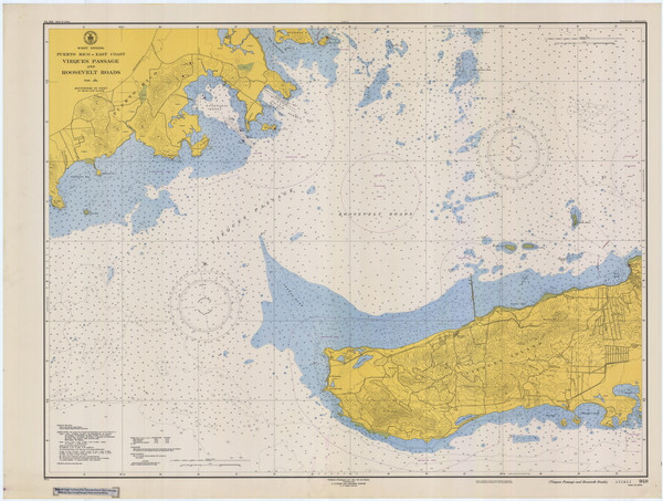 Pasaje de Vieques and Radas Roosevelt 1949 - Old Map Nautical Chart AC Harbors 940 - Puerto Rico & Virgin Islands
