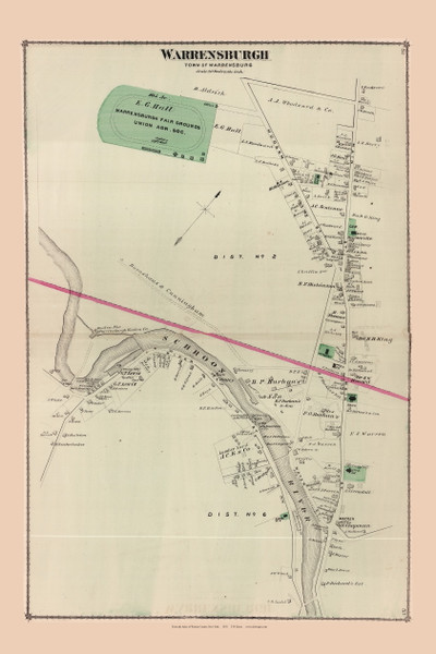 Warrensburgh Village, New York 1876 - Old Town Map Reprint - Warren Co. Atlas 18