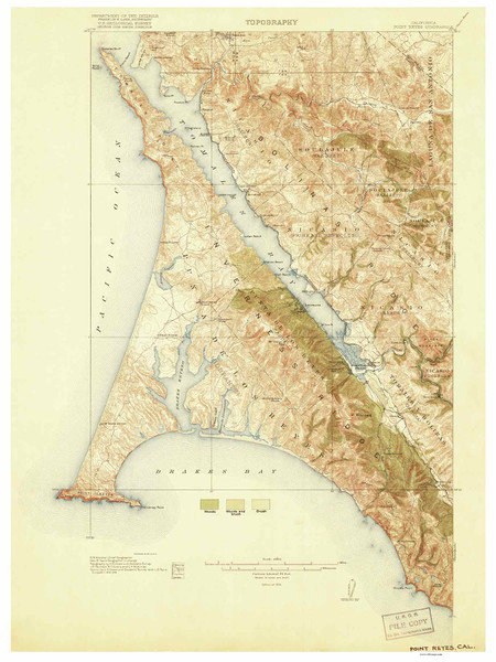 Point Reyes, CA Coast 1918 USGS Old Topo Map 15x15 Quad Point Reyes, CA Coast 1918 USGS Old Topo Map 15x15 Quad