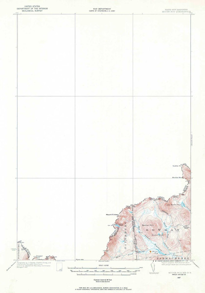 Moose Bog, New Hampshire 1927 (1969) USGS Old Topo Map 15x15 NH Quad