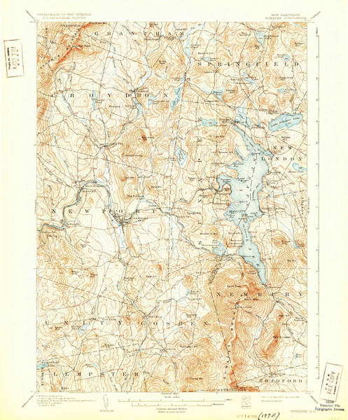 Sunapee, New Hampshire 1907 (1931) USGS Old Topo Map Reprint 15x15 NH Quad 330353 Sunapee, New Hampshire 1907 (1931) USGS Old Topo Map Reprint 15x15 NH Quad 330353