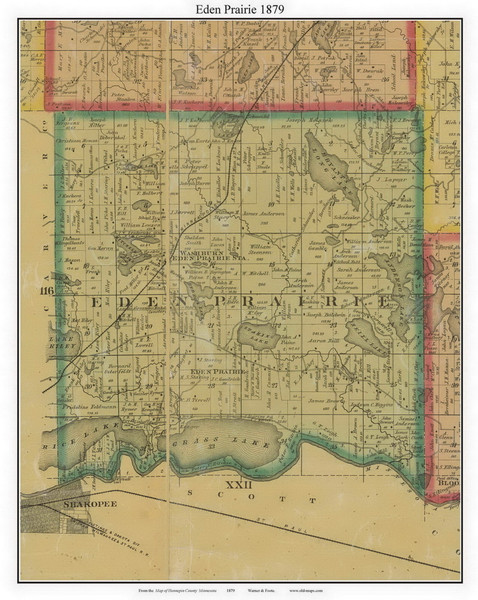 Eden Prairie, Hennepin Co. Minnesota 1879 Old Town Map Custom Print - Hennepin Co Eden Prairie, Hennepin Co. Minnesota 1879 Old Town Map Custom Print - Hennepin Co