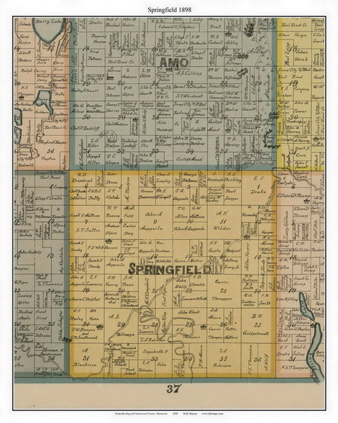 Springfield, Cottonwood Co. Minnesota 1898 Old Town Map Custom Print - Cottonwood Co. Springfield, Cottonwood Co. Minnesota 1898 Old Town Map Custom Print - Cottonwood Co.