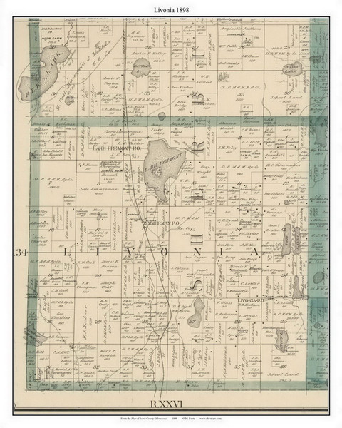 Livonia, Sherburne Co. Minnesota 1898 Old Town Map Custom Print - Isanti Co. Livonia, Sherburne Co. Minnesota 1898 Old Town Map Custom Print - Isanti Co.