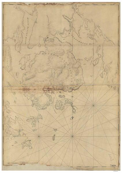 Mount Desert Island, Maine Old Map Reprint Des Barres 1776 - Cities Other