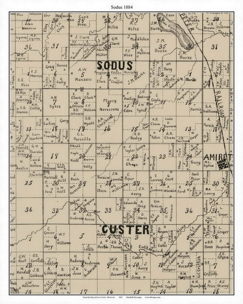 Sodus, Lyon Co. Minnesota 1884 Old Town Map Custom Print - Lyon Co.