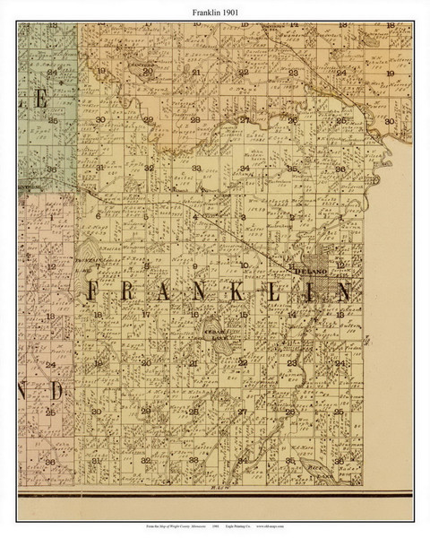 Franklin, Wright Co. Minnesota 1901 Old Town Map Custom Print - Wright Co.