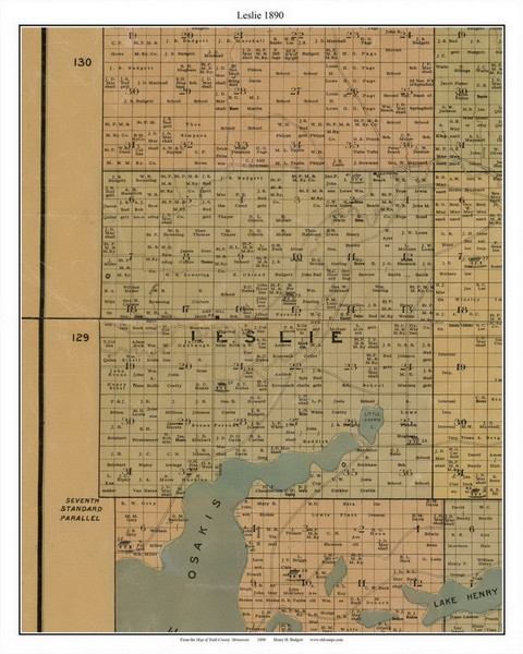 Leslie, Todd Co. Minnesota 1890 Old Town Map Custom Print - Todd Co.