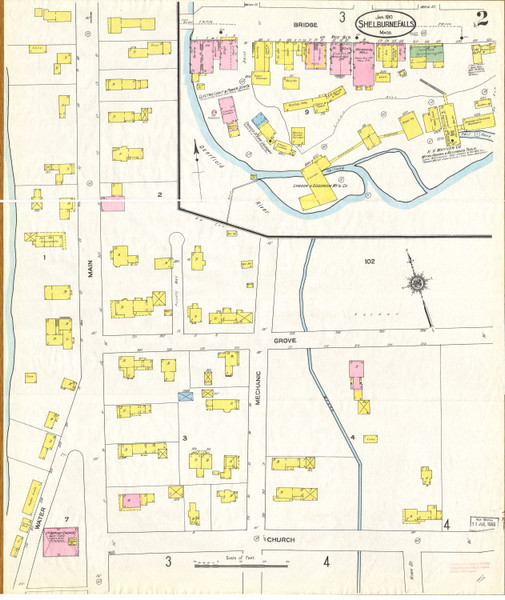 Shelburne Falls, MA Fire Insurance 1910 Sheet 2 - Old Town Map Reprint - Franklin Co.