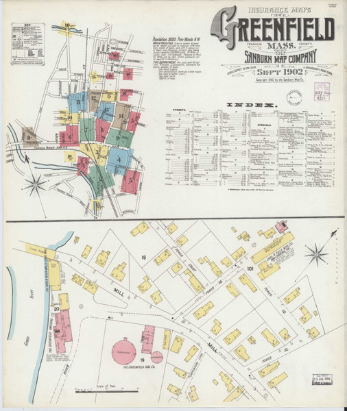 Greenfield Massachusetts 1902 - Fire Insurance Index - Old Map Reprint