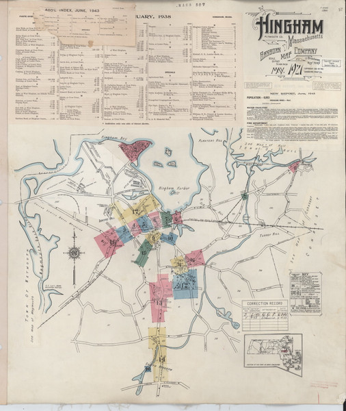 Hingham, 1921 (1948) - Old Map Massachusetts Fire Insurance Index