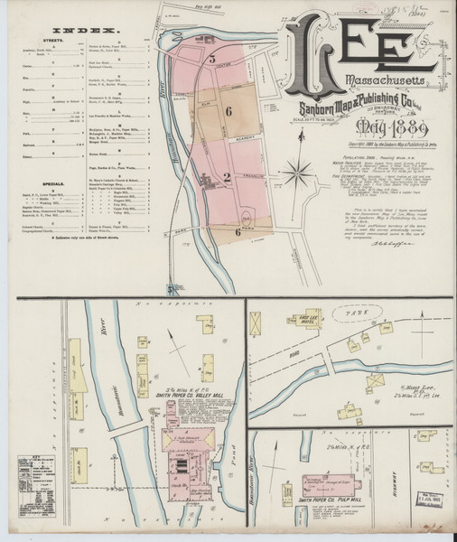 Lee, 1889 - Old Map Massachusetts Fire Insurance Index Lee, 1889 - Old Map Massachusetts Fire Insurance Index