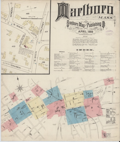 Marlborough, 1885 - Old Map Massachusetts Fire Insurance Index