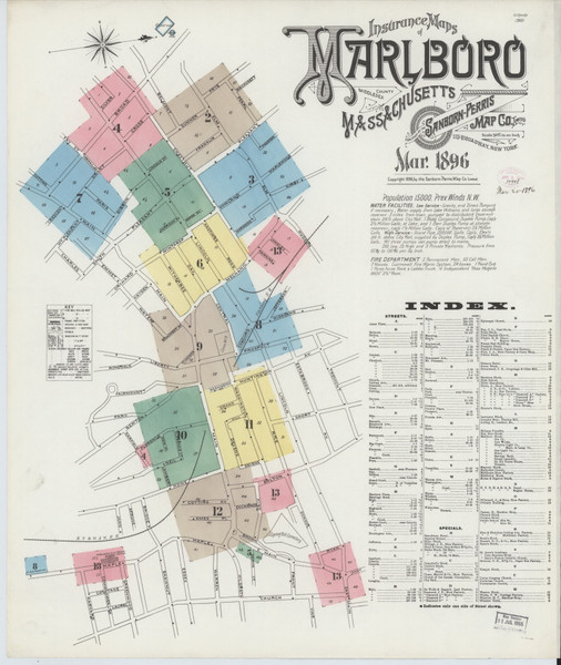 Marlborough, 1896 - Old Map Massachusetts Fire Insurance Index