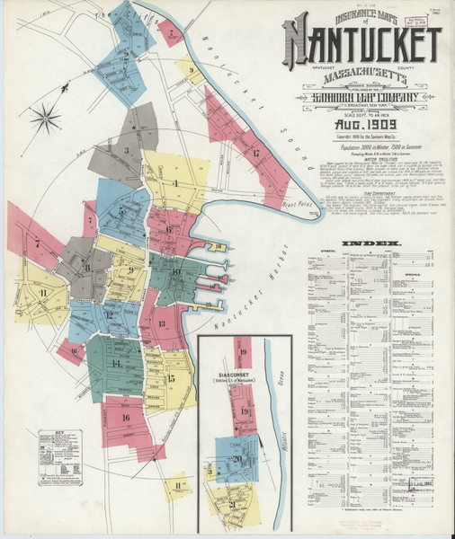 Nantucket, 1909 - Old Map Massachusetts Fire Insurance Index