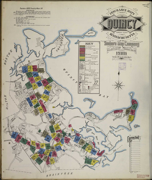 Quincy Massachusetts 1906 - Fire Insurance Index - Old Map Reprint