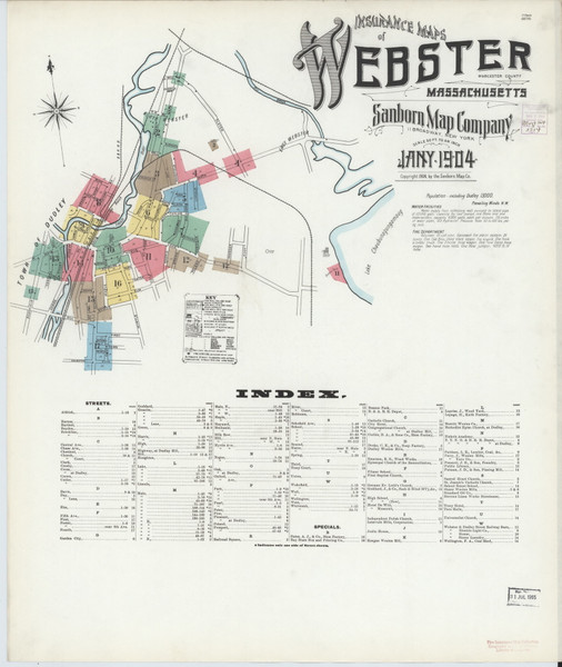 Webster, 1904 - Old Map Massachusetts Fire Insurance Index Webster, 1904 - Old Map Massachusetts Fire Insurance Index