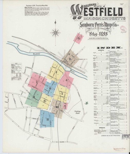 Westfield Massachusetts 1895 - Fire Insurance Index - Old Map Reprint