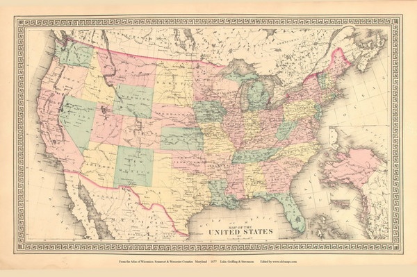 United States, Maryland 1877 Old Town Map Custom Print - Wicomico, Somerset & Worcester Cos.