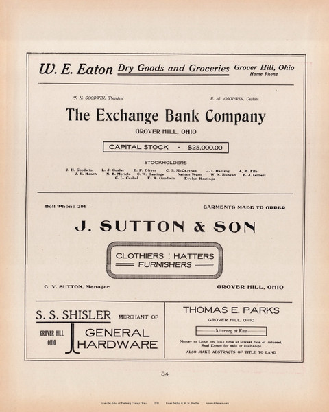 Ad Eaton - Ohio 1905 - Paulding Co. Atlas 35