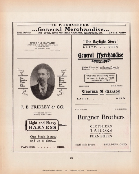 Ad General Merchandise - Ohio 1905 - Paulding Co. Atlas 39