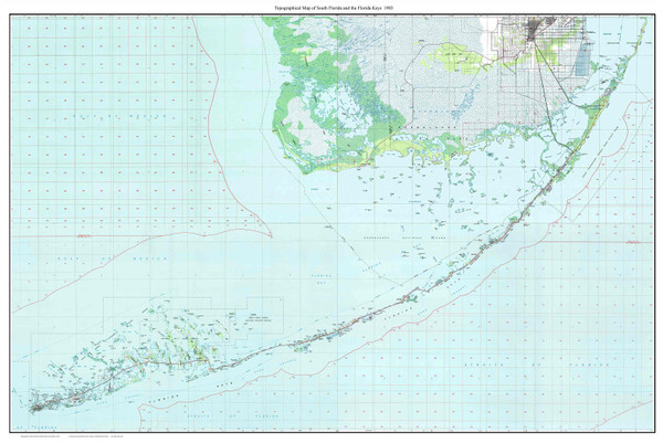 South Florida and the Florida Keys 1983 - Custom USGS Old Topo Map - Florida