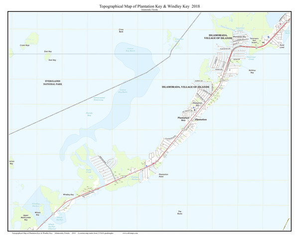 Plantation Key & Windley Key 2018 - Custom USGS Old Topo Map - Florida