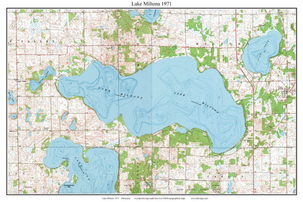 Lake Miltona 1971 - Custom USGS Old Topo Map - Minnesota - DTL - South