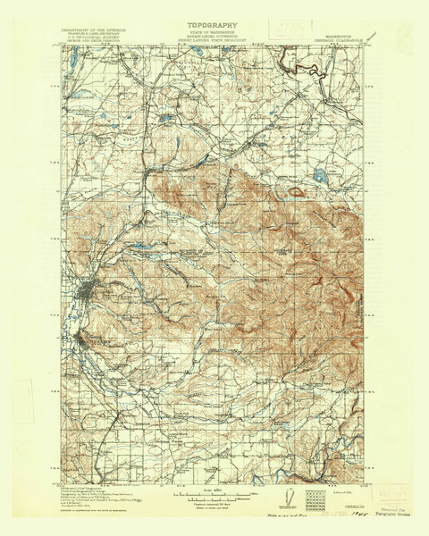 Chehalis, Washington 1916 (1916) USGS Old Topo Map Reprint 30x30 WA Quad 240430