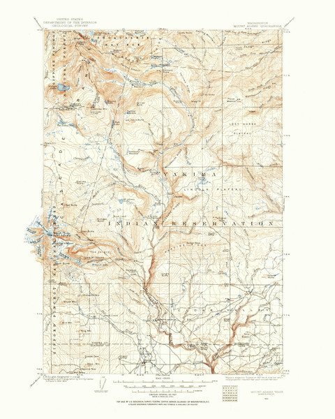 Mount Adams MT, Washington 1904 (1956) USGS Old Topo Map Reprint 30x30 WA Quad 242456 Mount Adams MT, Washington 1904 (1956) USGS Old Topo Map Reprint 30x30 WA Quad 242456