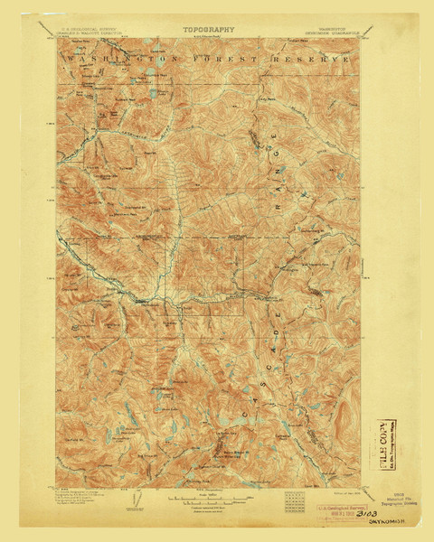 Skykomish, Washington 1905 (1905) USGS Old Topo Map Reprint 30x30 WA Quad 243755