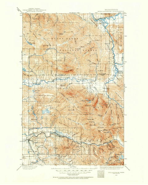 Stilaguamish, Washington 1899 (1955) USGS Old Topo Map Reprint 30x30 WA Quad 244056