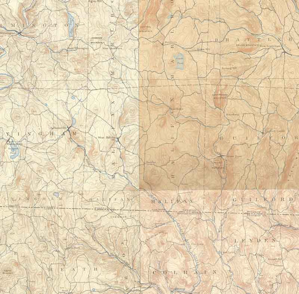 Halifax VT 1893-1898 USGS Old Topo Map - Town Composite Windham Co.