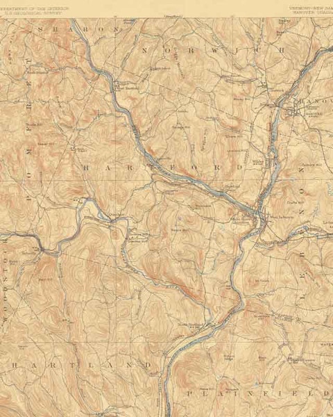 Hartford VT 1908 USGS Old Topo Map - Town Composite Windsor Co. Hartford VT 1908 USGS Old Topo Map - Town Composite Windsor Co.