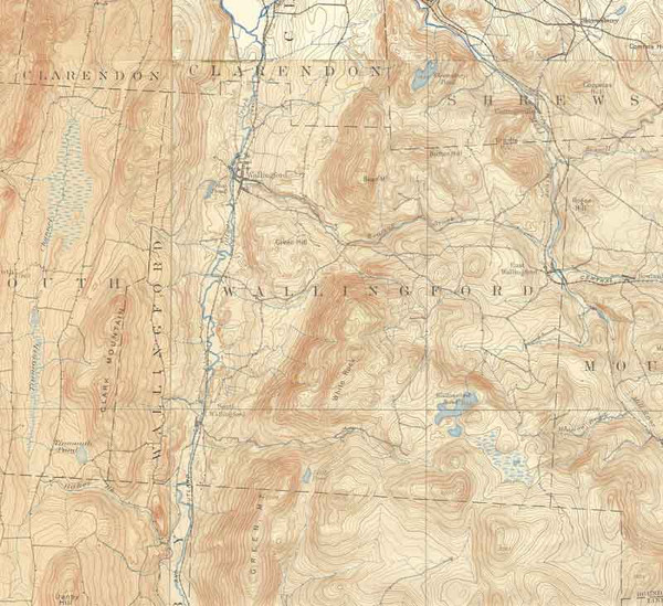 Wallingford VT 1893-1897 USGS Old Topo Map - Town Composite Rutland Co. Wallingford VT 1893-1897 USGS Old Topo Map - Town Composite Rutland Co.