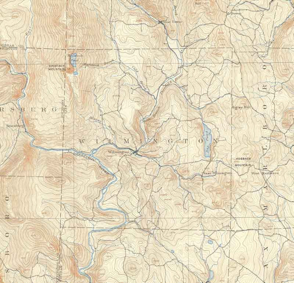 Wilmington VT 1898 USGS Old Topo Map - Town Composite Windham Co.