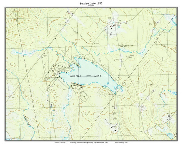 Sunrise Lake 1987 - Custom USGS Old Topo Map - New Hampshire - Lake Winnipesaukee Area