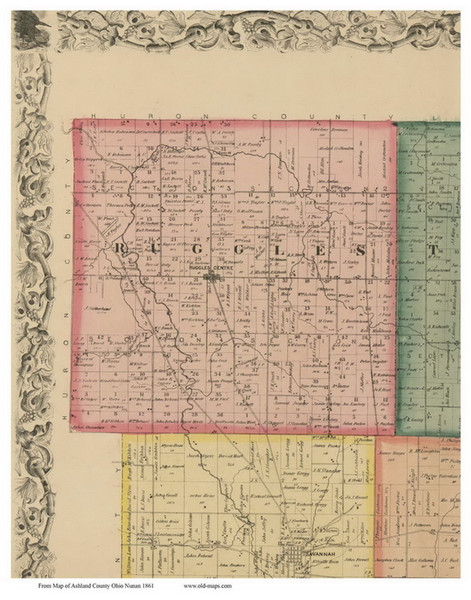 Ruggles, Ohio 1861 Old Town Map Custom Print - Ashland Co. (Nunan)