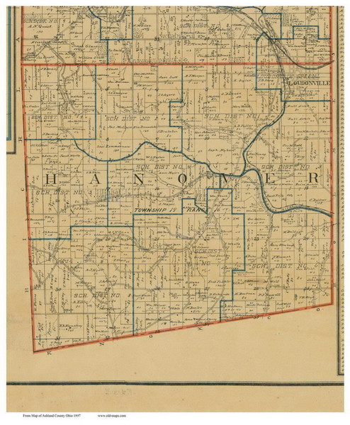 Hanover, Ohio 1897 Old Town Map Custom Print - Ashland Co.