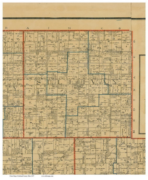 Sullivan, Ohio 1897 Old Town Map Custom Print - Ashland Co.