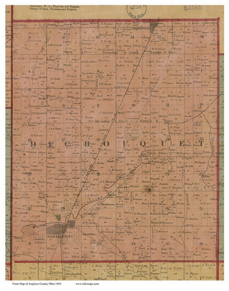 Duchouquet, Ohio 1860 Old Town Map Custom Print - Auglaize Co.