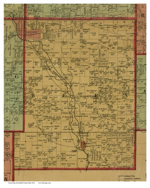 Bern, Ohio 1848 Old Town Map Custom Print - Fairfield Co.