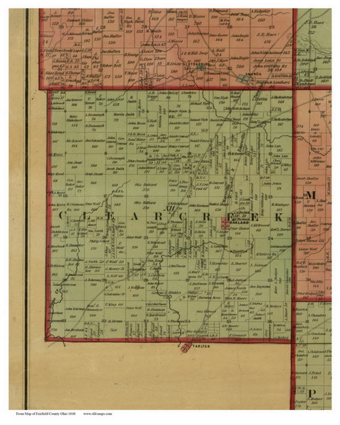 Clear Creek, Ohio 1848 Old Town Map Custom Print - Fairfield Co. Clear Creek, Ohio 1848 Old Town Map Custom Print - Fairfield Co.