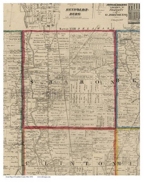 Sharon, Ohio 1856 Old Town Map Custom Print - Franklin Co.