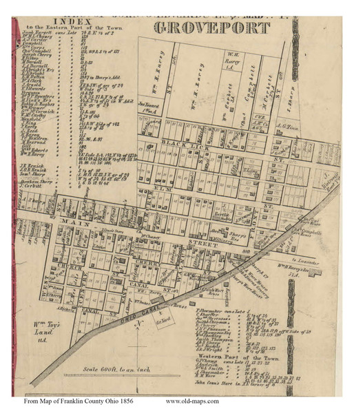 Groveport, Ohio 1856 Old Town Map Custom Print - Franklin Co. Groveport, Ohio 1856 Old Town Map Custom Print - Franklin Co.