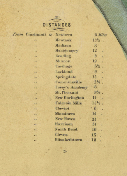 Distances Table - Hamilton Co., Ohio 1856 Old Town Map Custom Print - Hamilton Co. Distances Table - Hamilton Co., Ohio 1856 Old Town Map Custom Print - Hamilton Co.