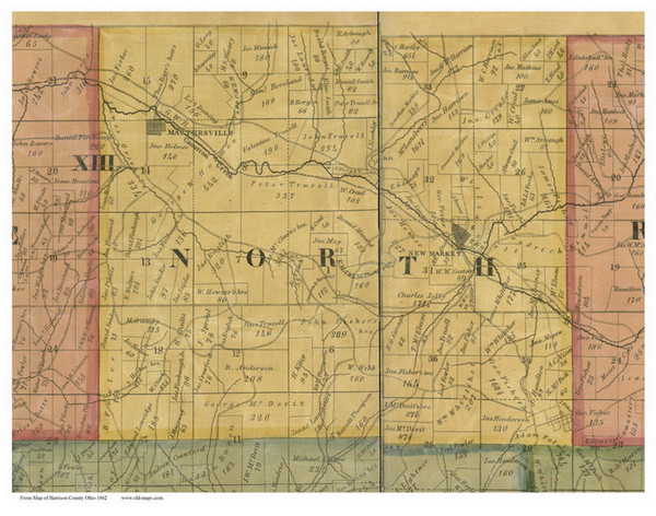 North, Ohio 1862 Old Town Map Custom Print - Harrison Co.
