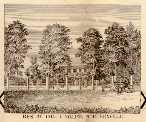 Res. of Col. J. Collier - Steubenville, Ohio 1856 Old Town Map Custom Print - Jefferson Co. Res. of Col. J. Collier - Steubenville, Ohio 1856 Old Town Map Custom Print - Jefferson Co.