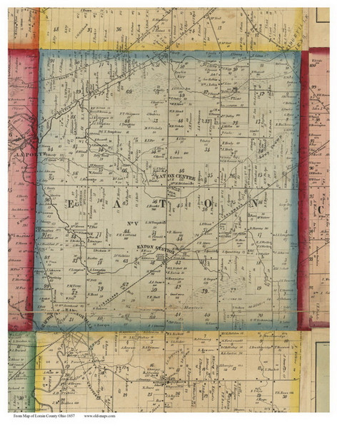 Eaton, Ohio 1857 Old Town Map Custom Print - Lorain Co.