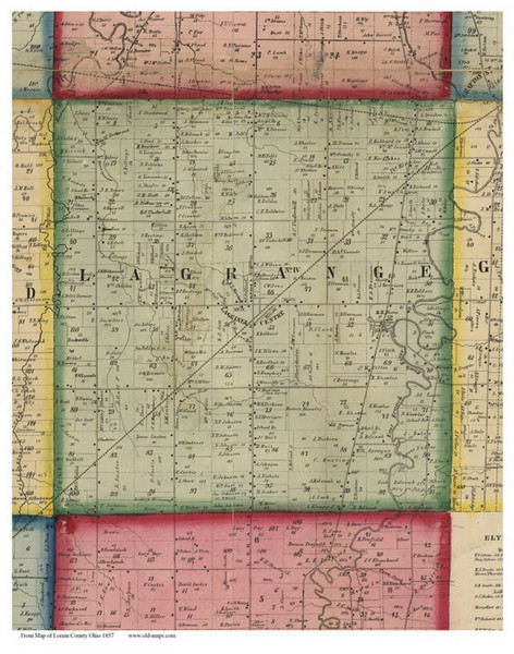 Lagrange, Ohio 1857 Old Town Map Custom Print - Lorain Co.